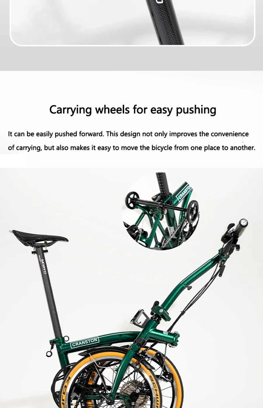 CRANSTON S9 Aluminum Alloy Folding Bike Ultralight and Portable 16 Inch 9 Speed Retro Commuter Folding Bicycle For Adult