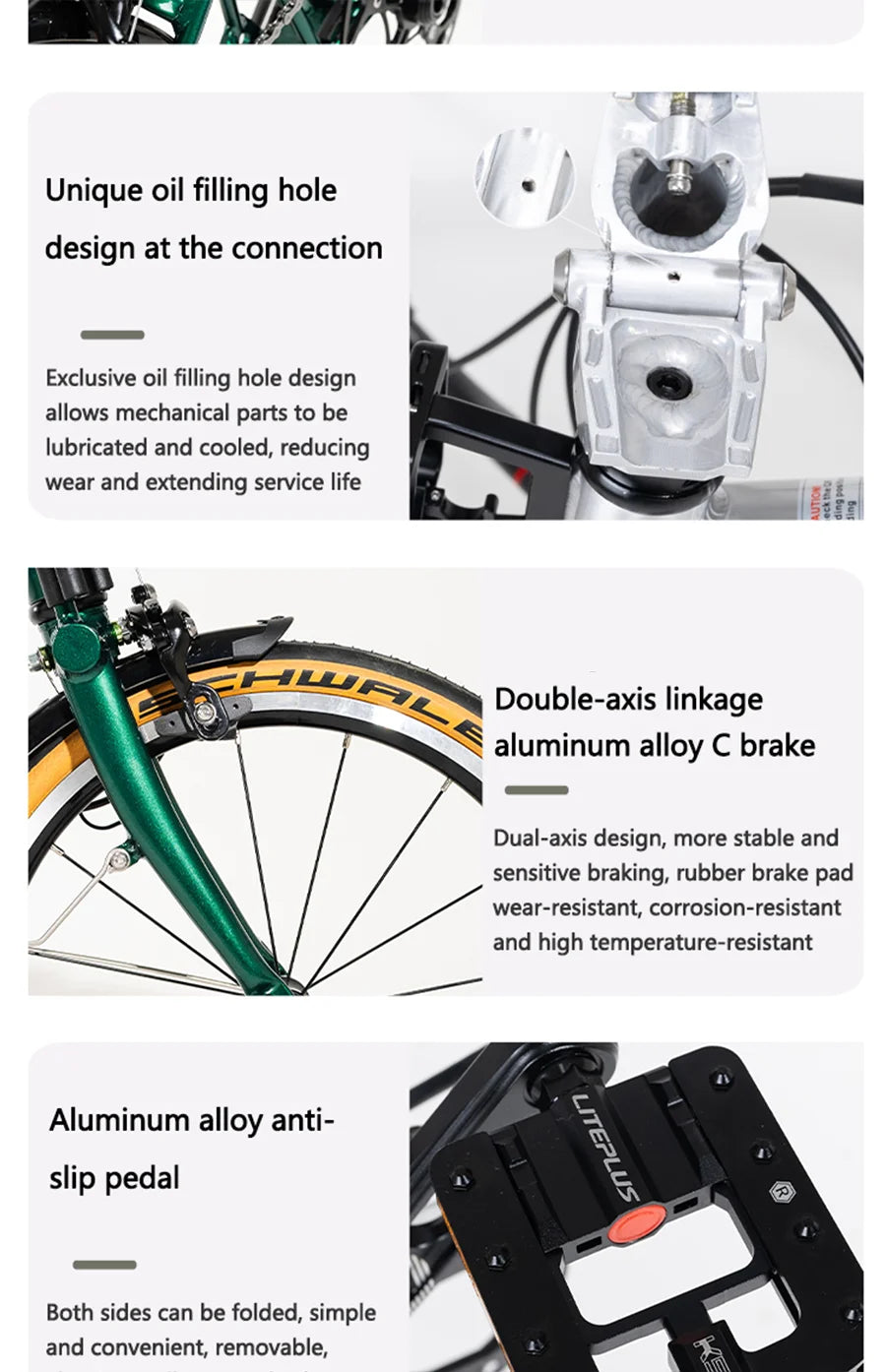 CRANSTON S9 Aluminum Alloy Folding Bike Ultralight and Portable 16 Inch 9 Speed Retro Commuter Folding Bicycle For Adult