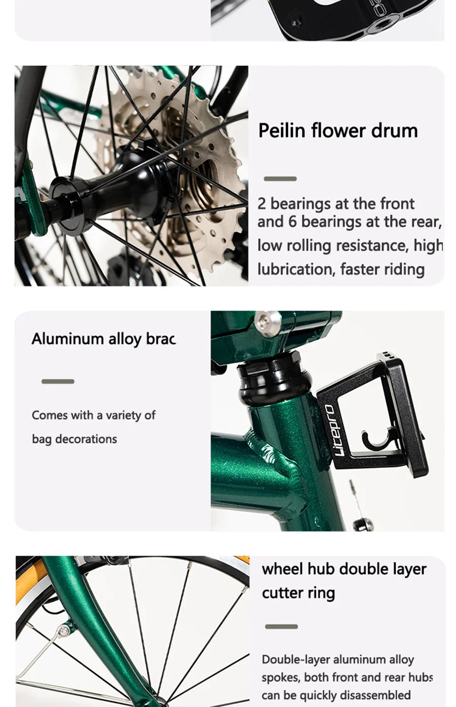 CRANSTON S9 Aluminum Alloy Folding Bike Ultralight and Portable 16 Inch 9 Speed Retro Commuter Folding Bicycle For Adult