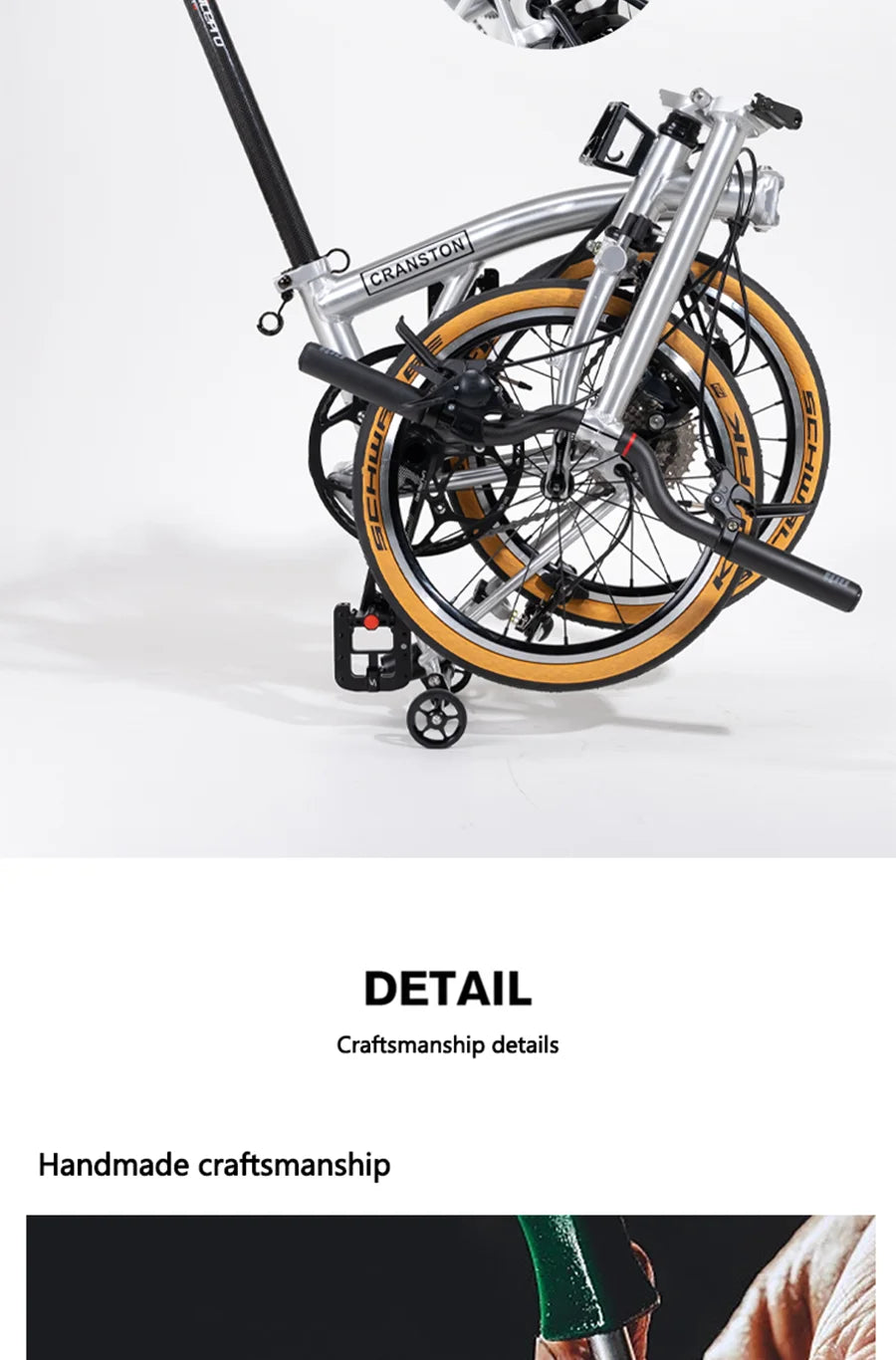 CRANSTON S9 Aluminum Alloy Frame 16 Inch 9 Speed Triple Folding Bike Adult Super Light and Portable Bicycle