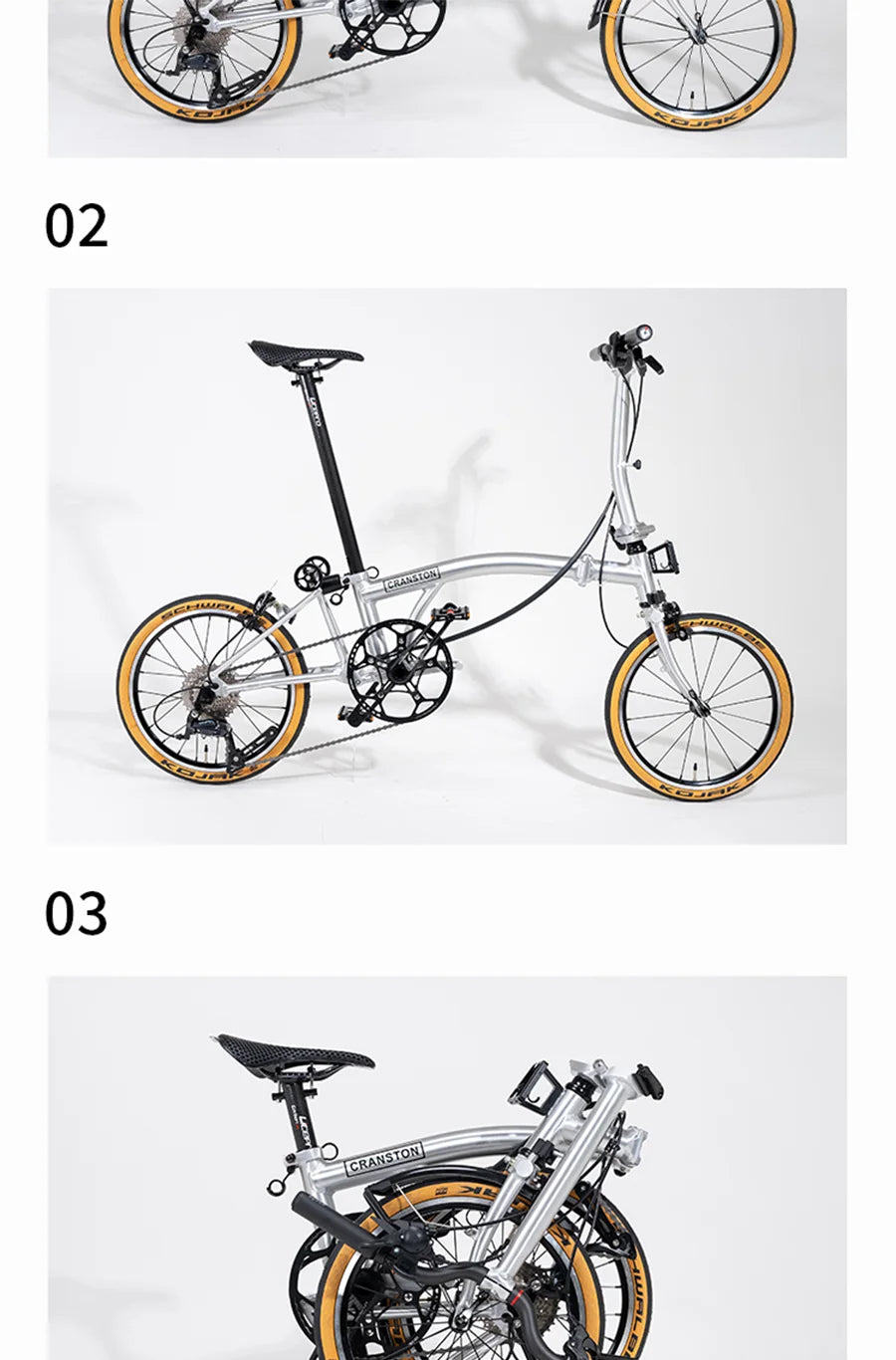 CRANSTON S9 Aluminum Alloy Frame 16 Inch 9 Speed Triple Folding Bike Adult Super Light and Portable Bicycle