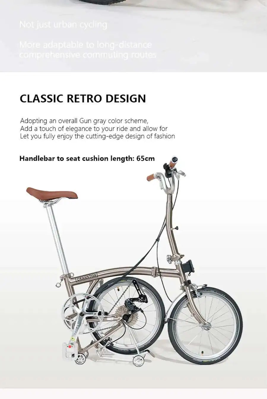 CRANSTON Lightweight Bicycle Tri-fold Design 16Inch 9 Speed Full Shockingproof Frame Dual C-Brake Portable Outdoor MINI Bike