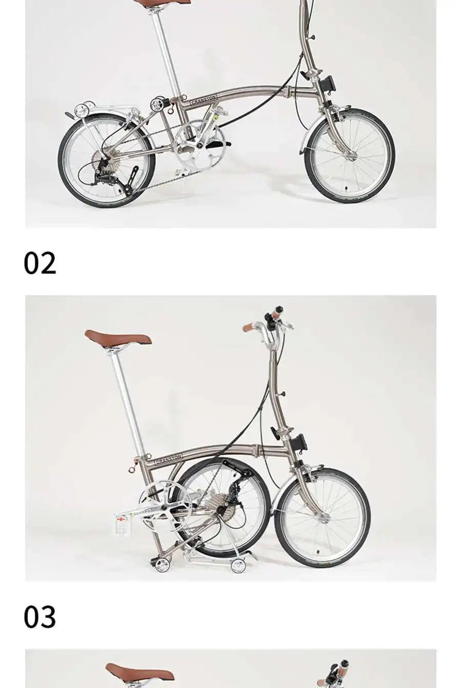 CRANSTON Lightweight Bicycle Tri-fold Design 16Inch 9 Speed Full Shockingproof Frame Dual C-Brake Portable Outdoor MINI Bike
