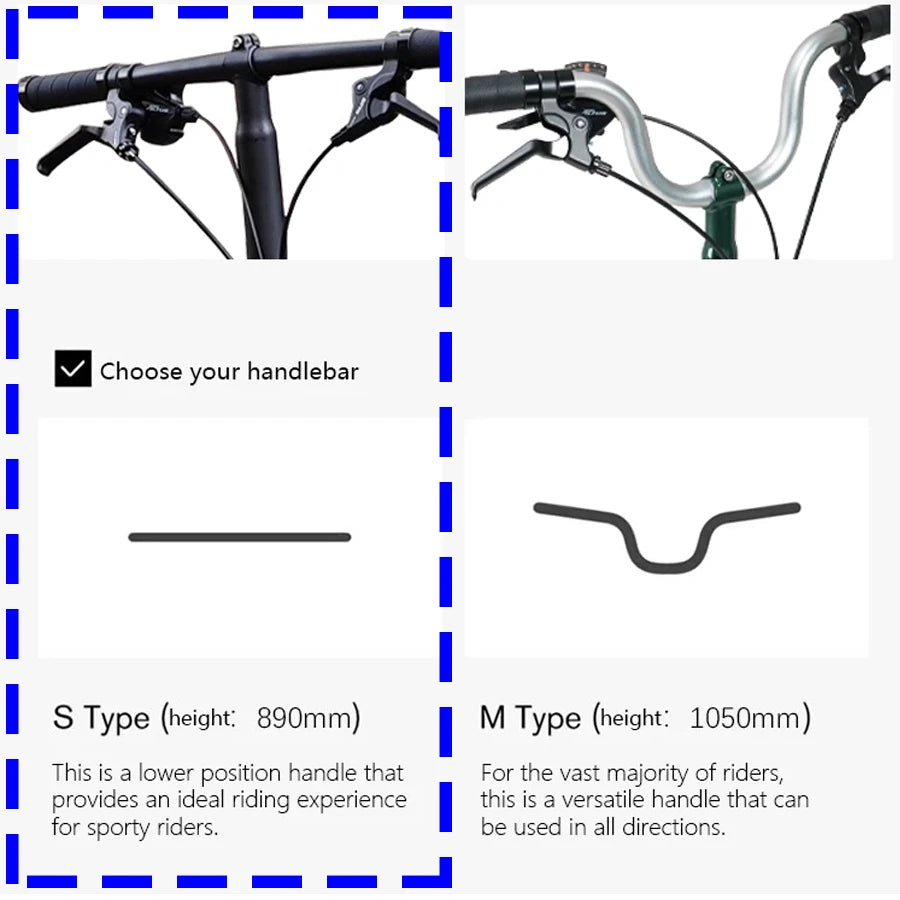 Cranston 20 Inch 9 Speed Dual V-Brake Portable CRMO Tri Fold Frame 53T CNC Crankset 20 Inch Wheel Folding City Bicycle