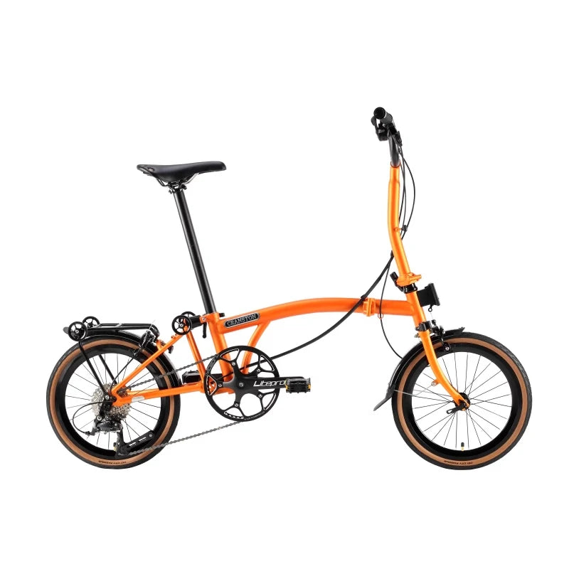 Cranston16 Inch 9-Speed Lightweight Foldable Bike Chromoly Steel Frame Dual C-Brakes Bicycle Quick Fold for Easy Carry
