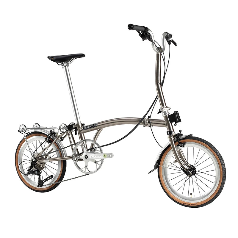 Cranston16 Inch 9-Speed Lightweight Foldable Bike Chromoly Steel Frame Dual C-Brakes Bicycle Quick Fold for Easy Carry