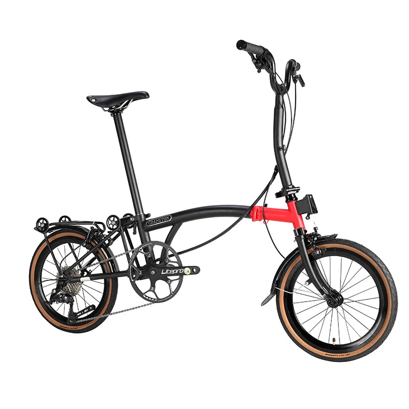 Cranston16 Inch 9-Speed Lightweight Foldable Bike Chromoly Steel Frame Dual C-Brakes Bicycle Quick Fold for Easy Carry