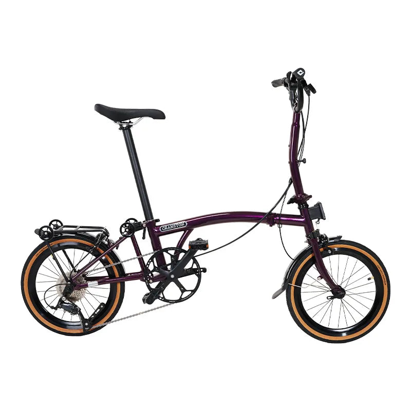 Cranston16 Inch 9-Speed Lightweight Foldable Bike Chromoly Steel Frame Dual C-Brakes Bicycle Quick Fold for Easy Carry