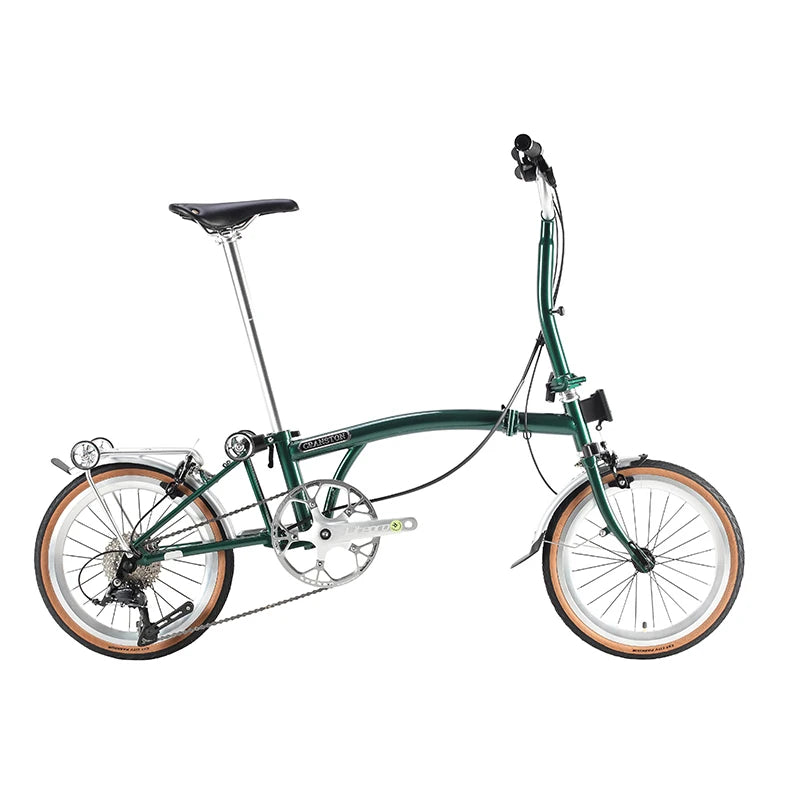 Cranston16 Inch 9-Speed Lightweight Foldable Bike Chromoly Steel Frame Dual C-Brakes Bicycle Quick Fold for Easy Carry