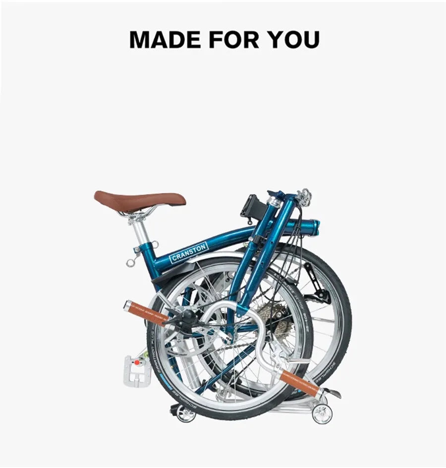 Cranston16 Inch 9-Speed Lightweight Foldable Bike Chromoly Steel Frame Dual C-Brakes Bicycle Quick Fold for Easy Carry
