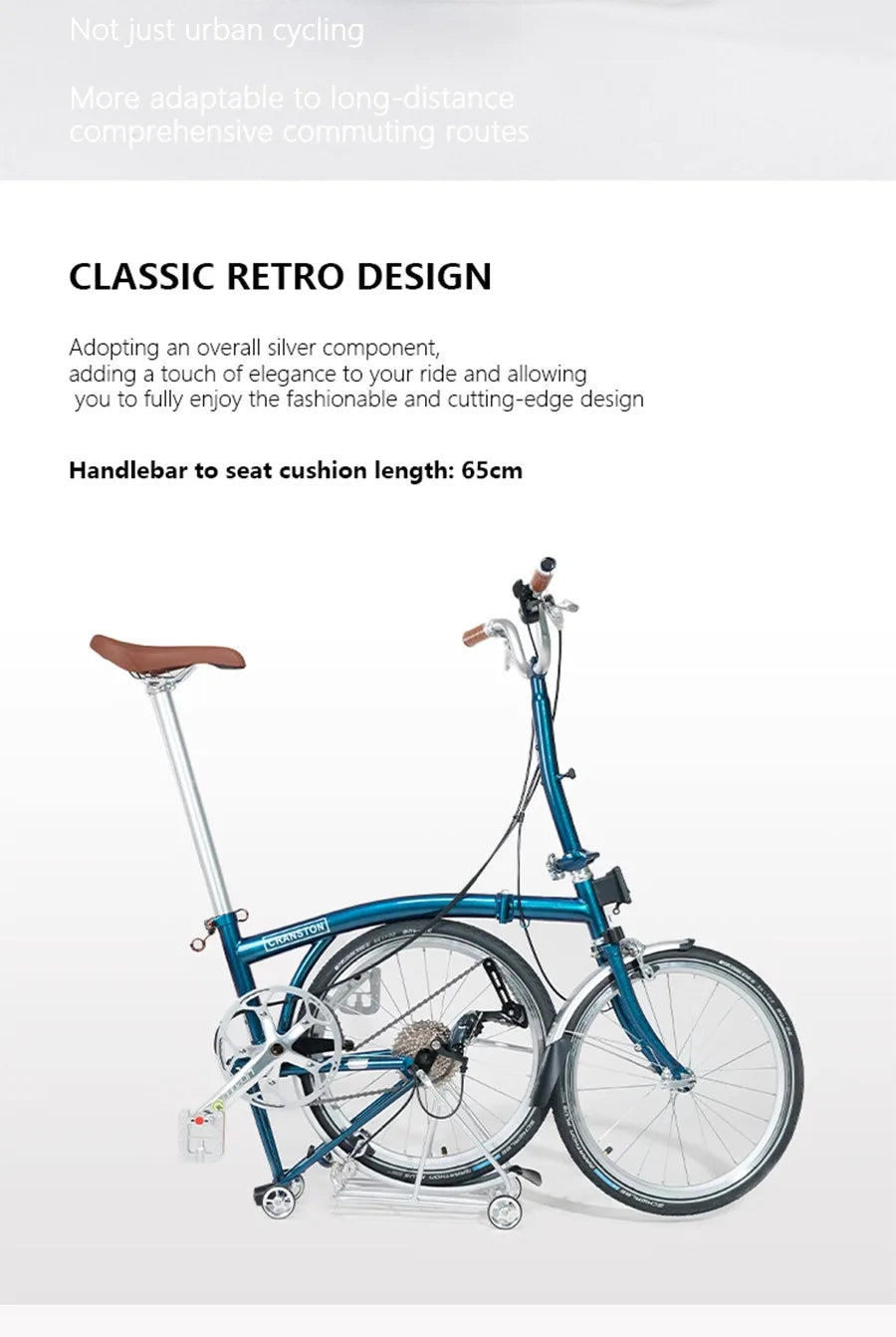 Cranston16 Inch 9-Speed Lightweight Foldable Bike Chromoly Steel Frame Dual C-Brakes Bicycle Quick Fold for Easy Carry