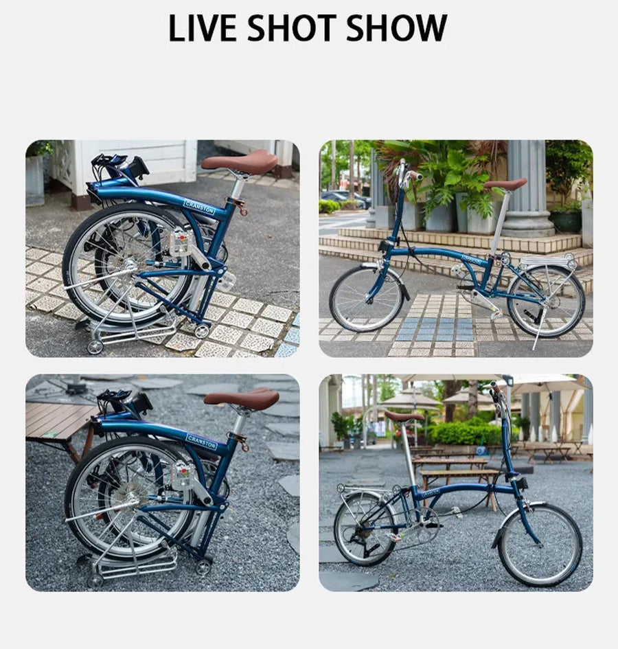 Cranston16 Inch 9-Speed Lightweight Foldable Bike Chromoly Steel Frame Dual C-Brakes Bicycle Quick Fold for Easy Carry