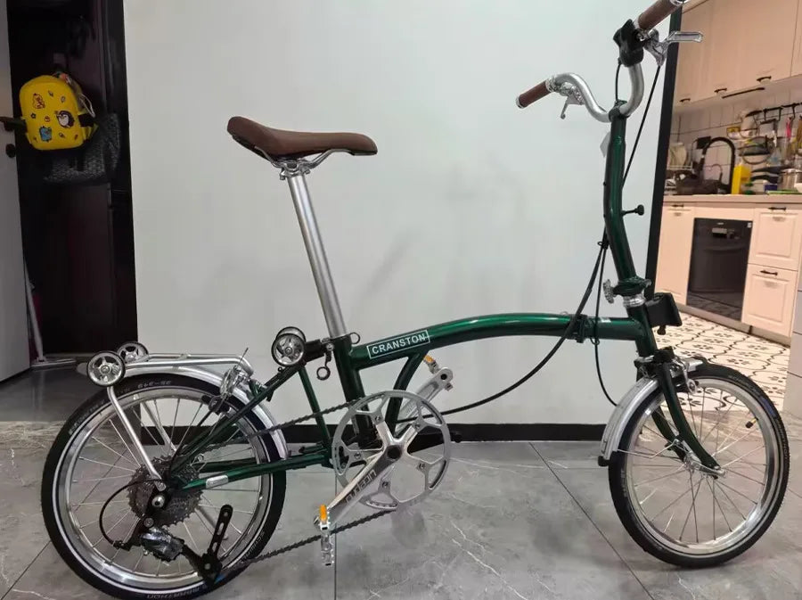 Cranston16 Inch 9-Speed Lightweight Foldable Bike Chromoly Steel Frame Dual C-Brakes Bicycle Quick Fold for Easy Carry