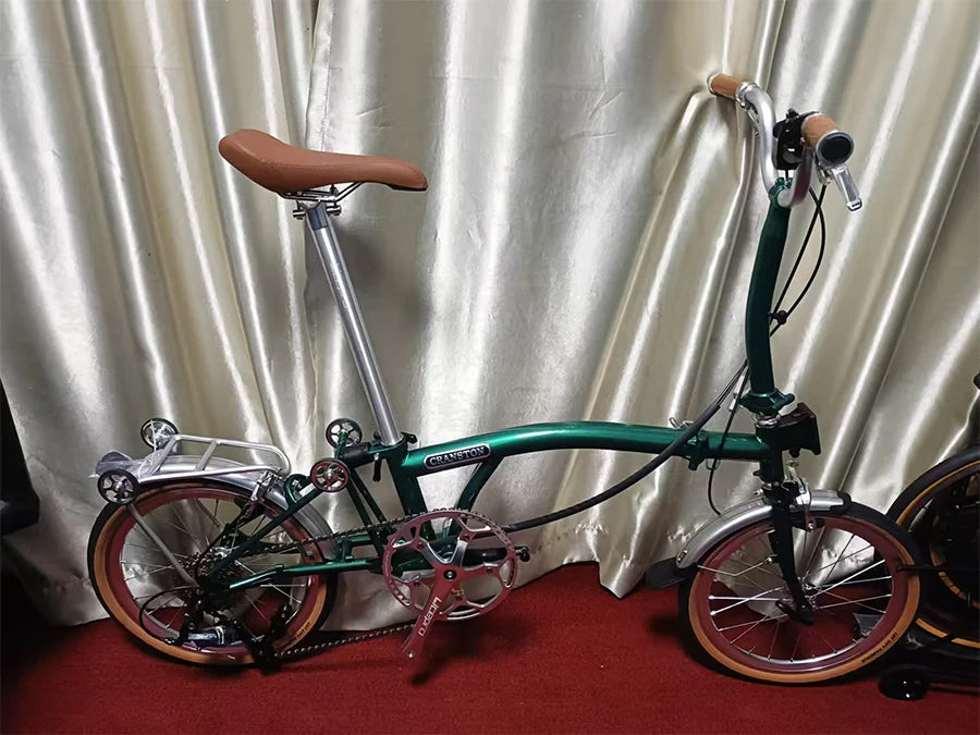 Cranston16 Inch 9-Speed Lightweight Foldable Bike Chromoly Steel Frame Dual C-Brakes Bicycle Quick Fold for Easy Carry