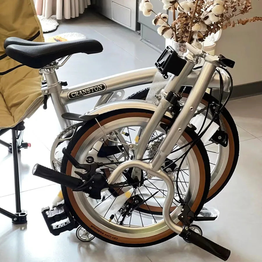 CRANSTON 20 inch 9-speed Aluminium Alloy Folding Bike with Dual C- Brake Lightweight 406wheel Portable Adult Folding Bicycle