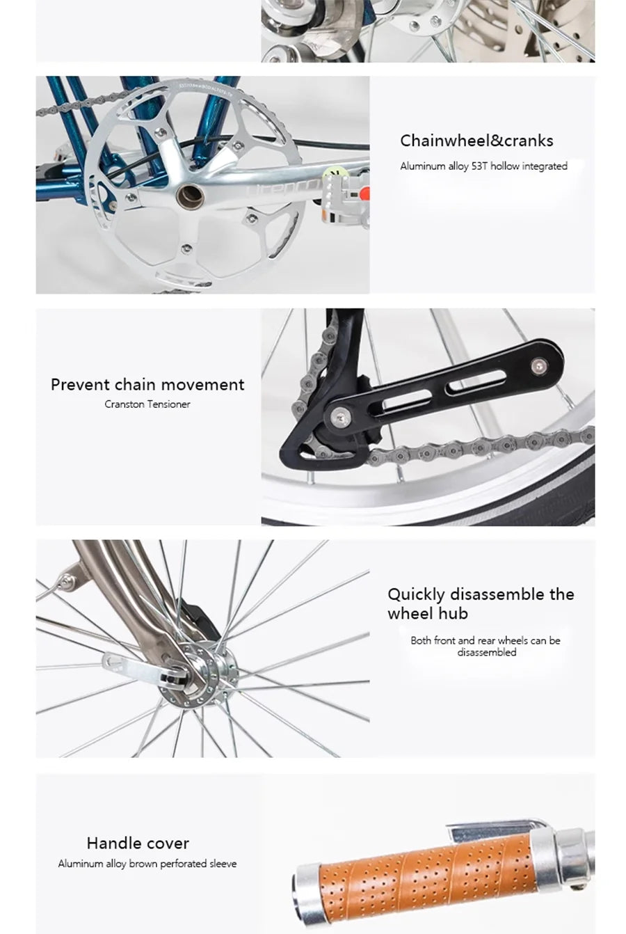 CRANSTON Lightweight Bike Folding Design 20Inch 9 Speed Full Shockingproof Frame Portable Outdoor MINI Bike