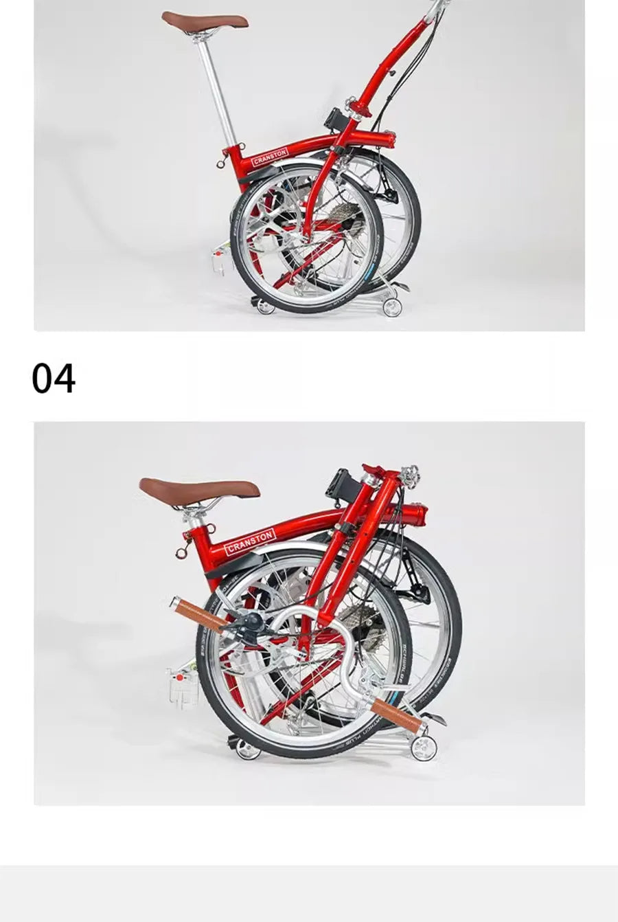 CRANSTON 20 Inch 9 Speed CRMO Tri Fold Frame Dual V-Brake Portable 53T CNC Crankset 20 Inch Wheel Folding Bike City Bicycle