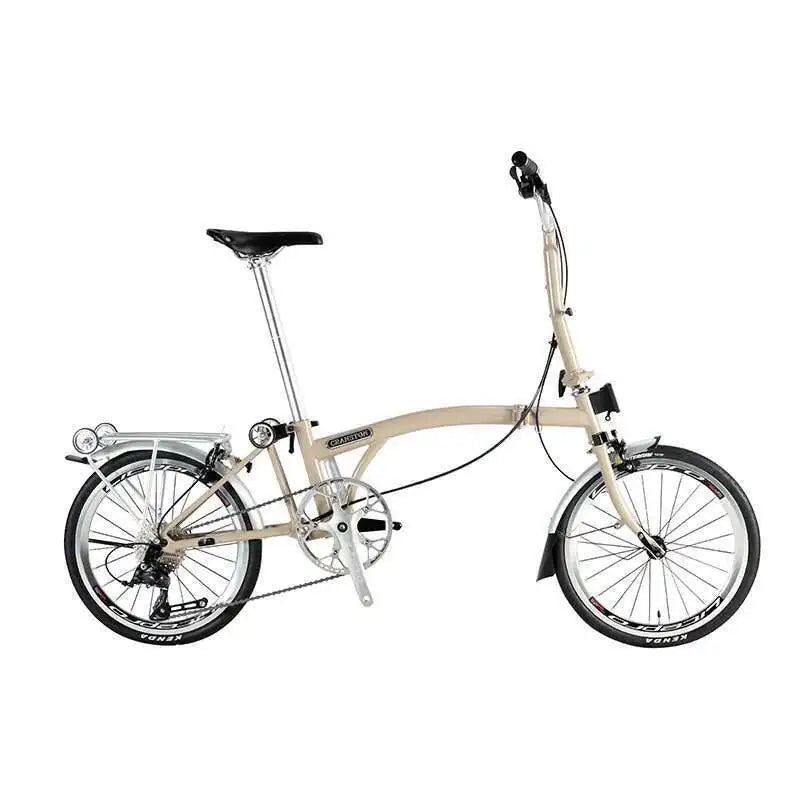 Cranston Ultra Portable 20'' 9-Speed Folding Bicycle Chromoly Steel Frame Dual C Brakes Bike Ideal for City Commute & Travel