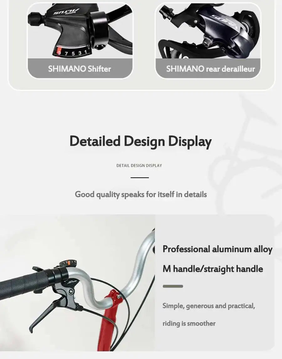 Cranston Ultra Portable 20'' 9-Speed Folding Bicycle Chromoly Steel Frame Dual C Brakes Bike Ideal for City Commute & Travel