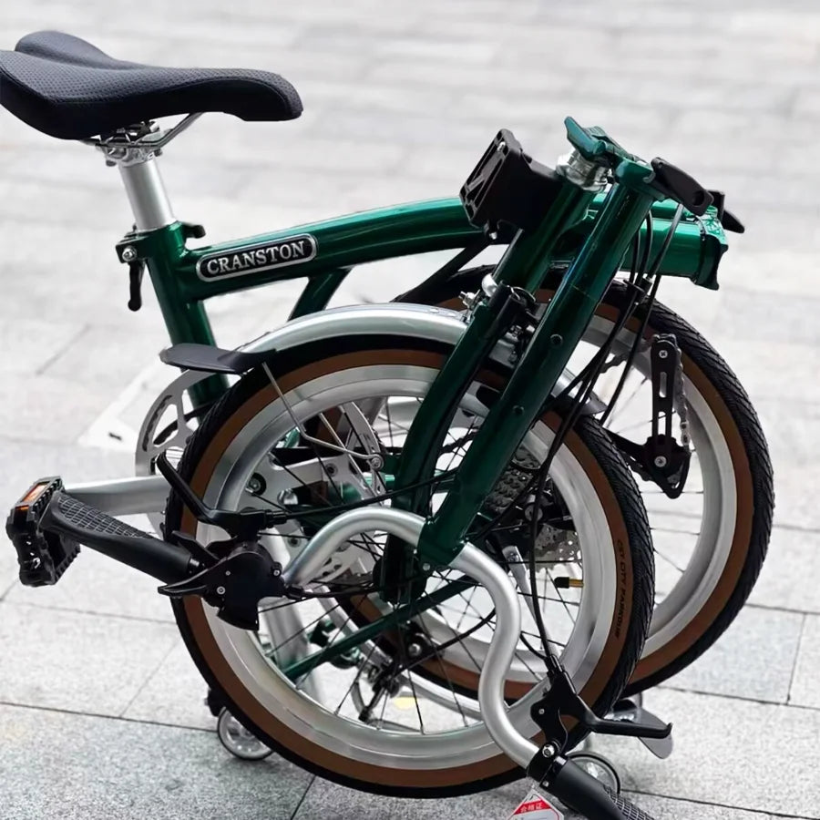 CRANSTON 20 Inch Bicycle 9-speed Folding Bike Carbon Steel Tri Fold Frame 53T CNC Crankset 406 Wheel MINI Folding City Bicycle