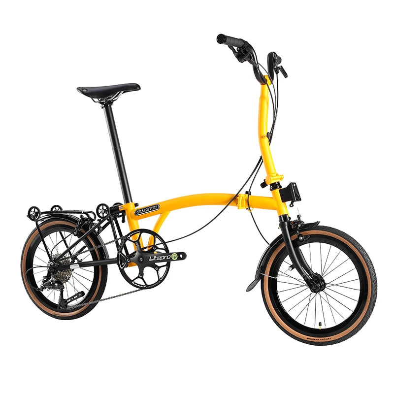 CRANSTON 20 Inch Bicycle 9-speed Folding Bike Carbon Steel Tri Fold Frame 53T CNC Crankset 406 Wheel MINI Folding City Bicycle