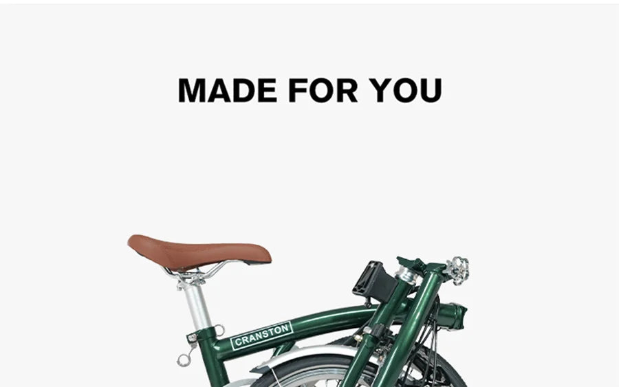CRANSTON 20 Inch Bicycle 9-speed Folding Bike Carbon Steel Tri Fold Frame 53T CNC Crankset 406 Wheel MINI Folding City Bicycle