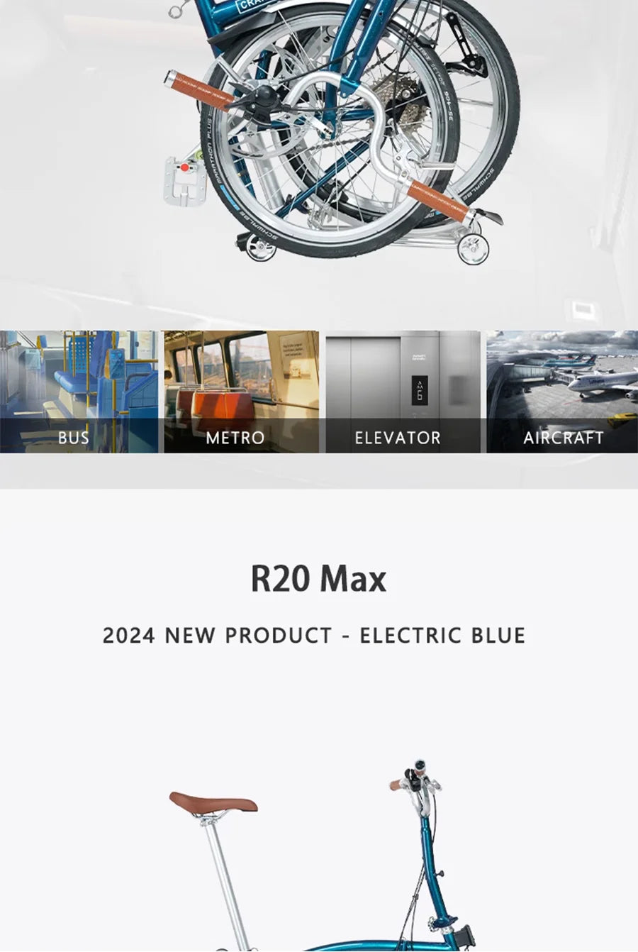 CRANSTON Electric Blue Portable 9 Speed Folding Bicycle 20Inch Adult Bikes Bicycle Aluminum Alloy Mountain folding Bike