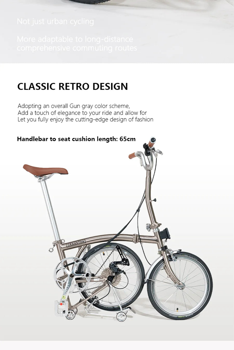 CRANSTON 20 Inch 9 Speed Folding Bike CRMO Tri Fold Frame Dual V-Brake Portable 53T CNC Crankset 20 Inch Wheel City Bicycle 2025