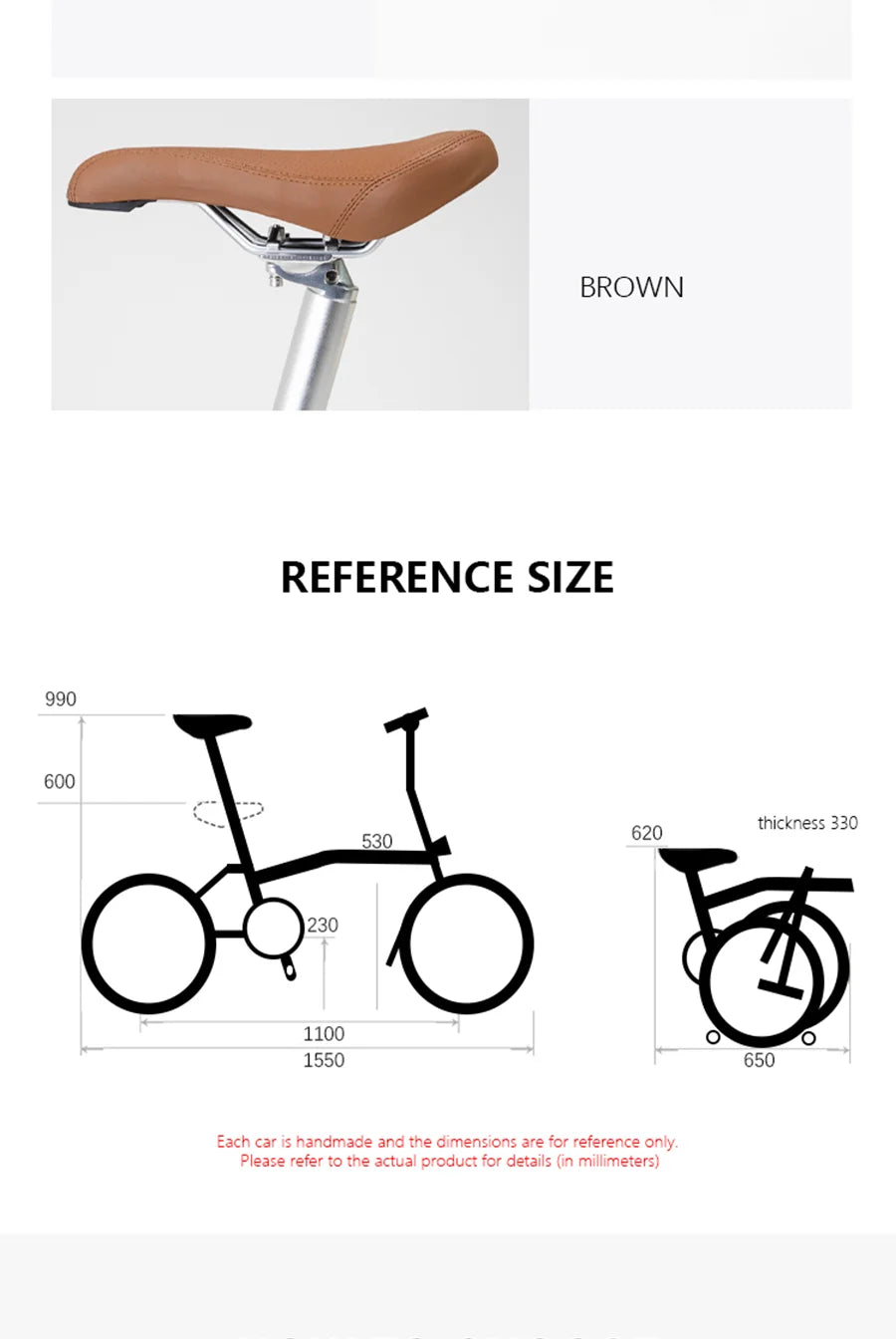 CRANSTON 20 Inch 9 Speed Folding Bike CRMO Tri Fold Frame Dual V-Brake Portable 53T CNC Crankset 20 Inch Wheel City Bicycle 2025