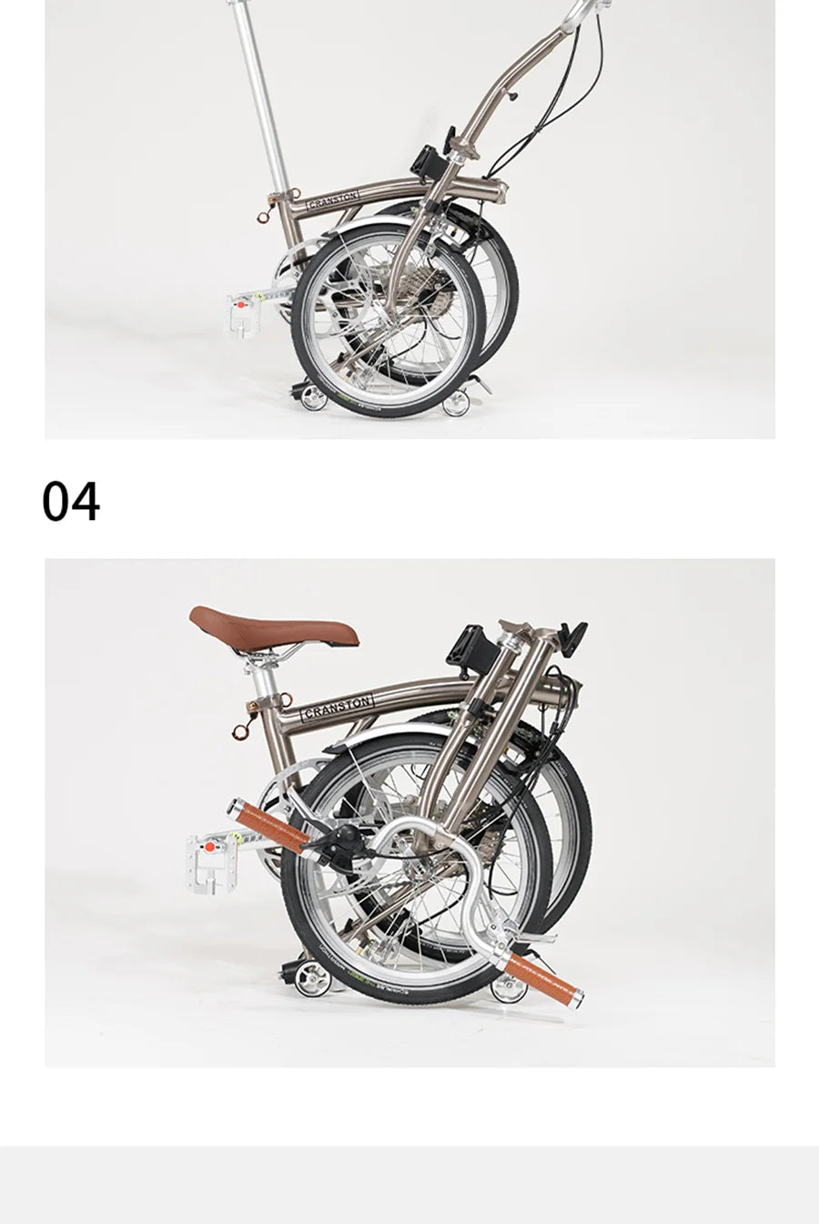 CRANSTON 20 Inch 9 Speed Folding Bike CRMO Tri Fold Frame Dual V-Brake Portable 53T CNC Crankset 20 Inch Wheel City Bicycle 2025