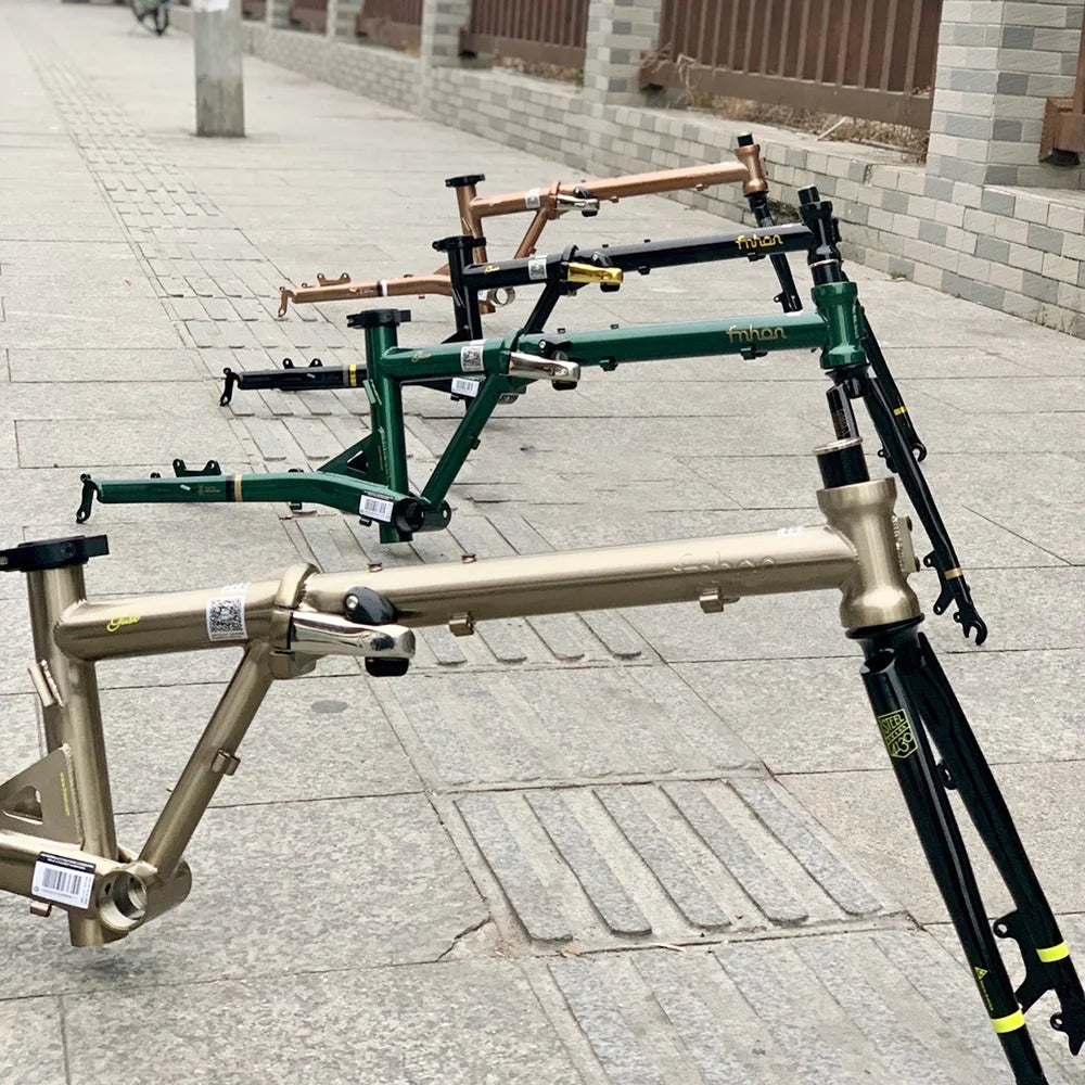 Fnhon Gust CR-MO Steel Folding Bike Frame Fork 20" 406 451 20in Disc Brake Chrome Child Adult Bicycle