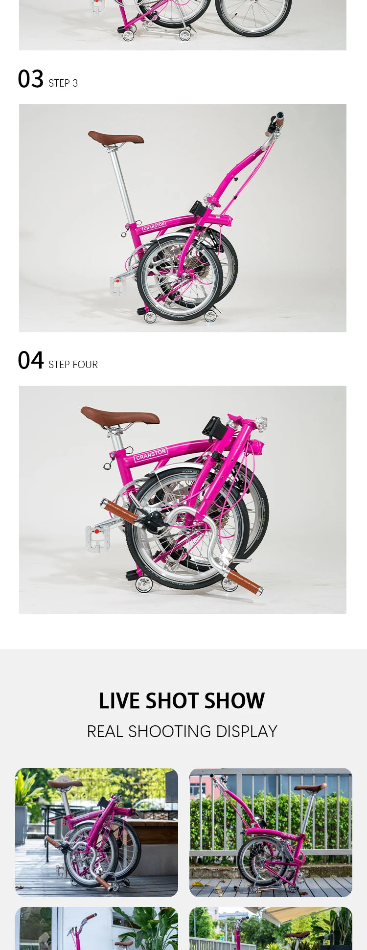 CRANSTON R9 Max 16-inch 9-speed Tri-folding Bike High Quality Steel Frame Light Weight Foldable Bike S bar M BAR Folding Bicycle