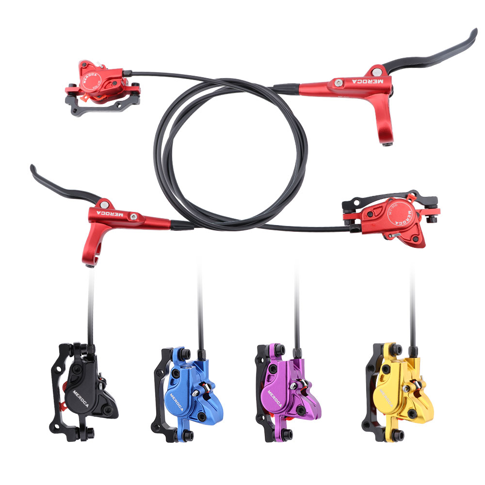 MEROCA MTB Bicycle Hydraulic Disc Brake 2 Piston Aluminum Alloy Mineral Oil Front 800 Rear 1400MM Oil Press Brakes Bike Parts