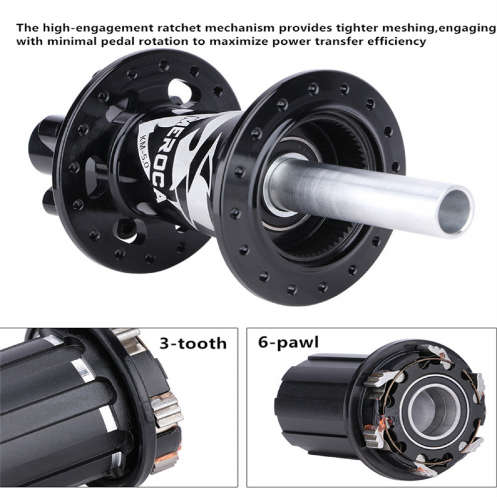 Meroca Mountain Bicycle 32 Holes 6bolts Disc Hub Bike QR Thru Axle 5 Bearing Hubs