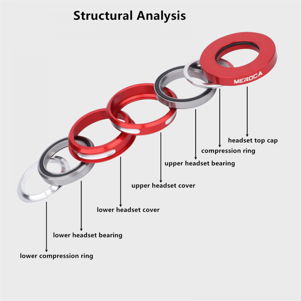 Meroca Foling Bicycle Built-in 44MM Aluminum Alloy Headset For Dahon BYA412 P18 P8 Bike