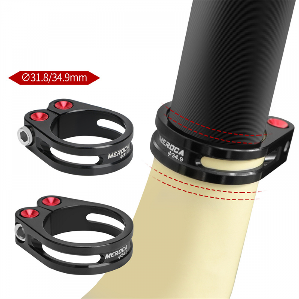 Meroca Mountain Bicycle Locking Seatpost Clamp Road Bike 31.8 34.9MM Aluminum Alloy Seat Tube Locking Clip