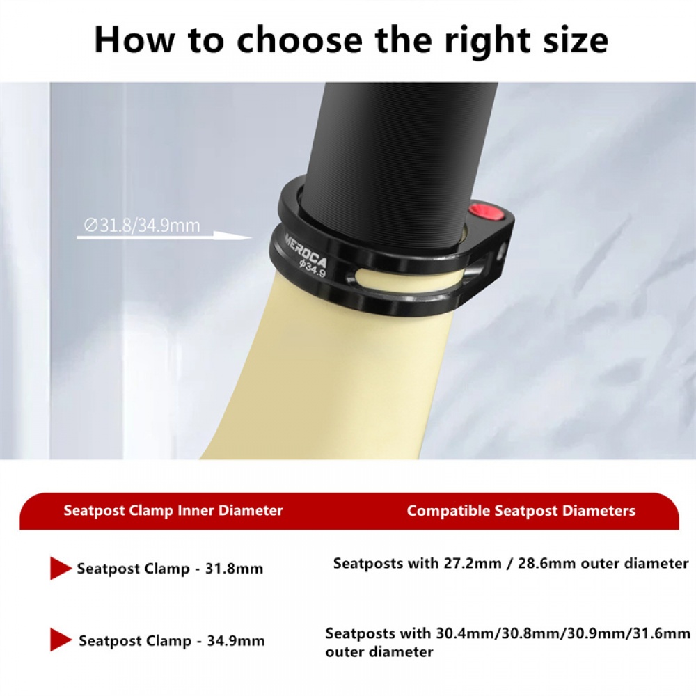 Meroca Mountain Bicycle Locking Seatpost Clamp Road Bike 31.8 34.9MM Aluminum Alloy Seat Tube Locking Clip