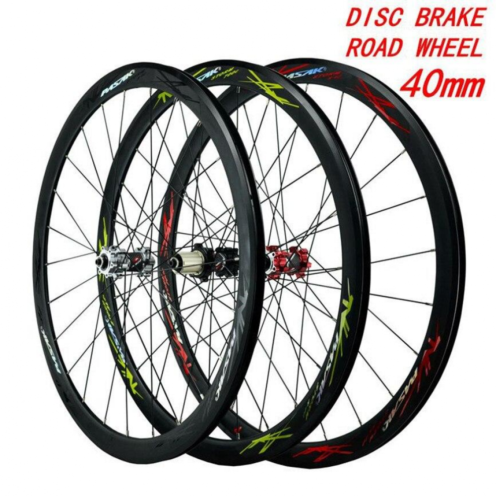 MEROCA 700C Disc Brake Road Bicycle Wheelset 40MM Rim QR/Thru-axis Straight Pull 24H V/C Brake 29inch Alloy Wheels 12Speed
