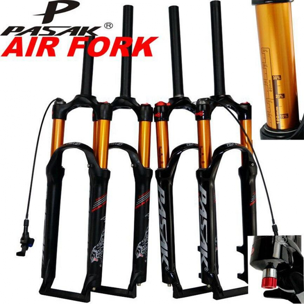 MEROCA MTB Mountain Bike Air Fork 26" 27.5" 29inch ER 1-1/8" Suspension Forks Gas Resilience Oil Damping Line Lock Disc Brake