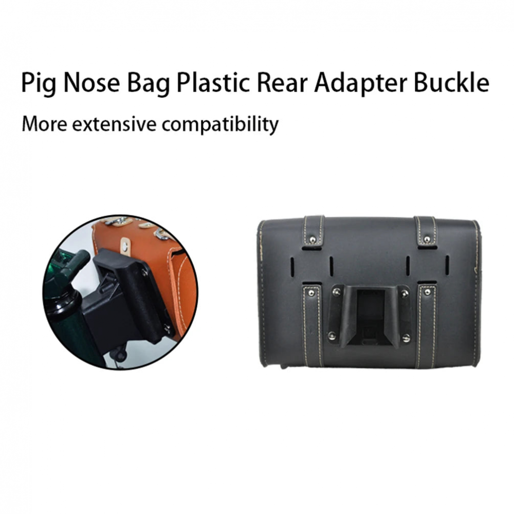 MEROCA Black Retro Leather Handlebar Bag with Black Buckle For Brompton/Dahon Bicycle