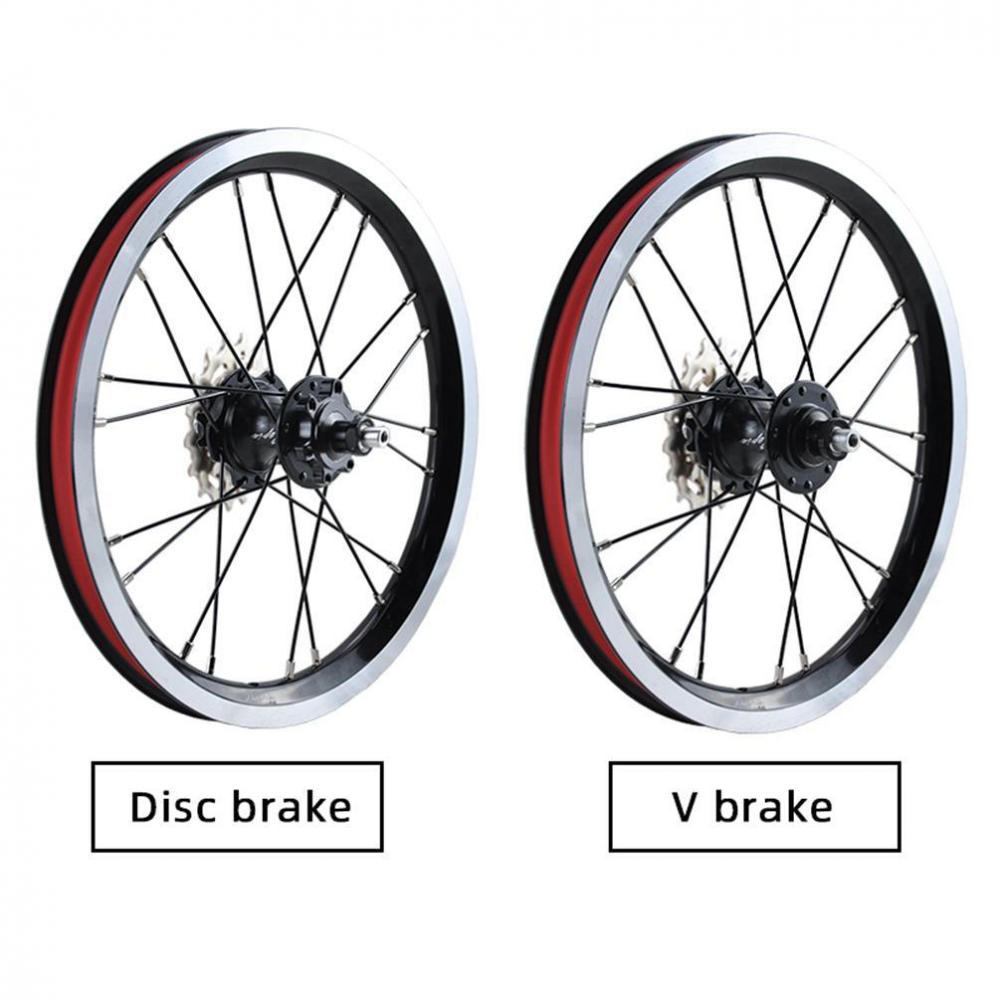 MEROCA 14 Inch External 3 Speed Wheel Folding Bike V/Disc Brake Wheels Rims 74-85MM