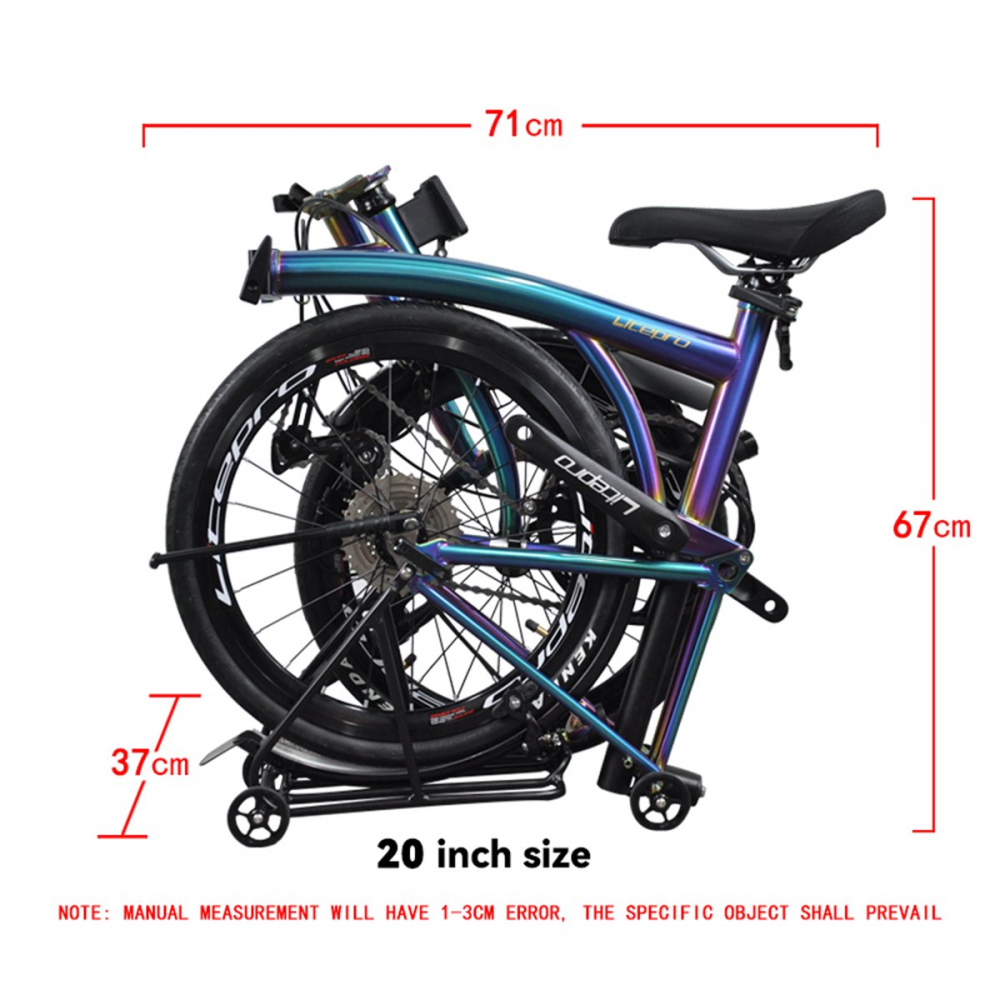 MEROCA 20Inch External 9 Speed Tri-fold Folding Bicycle Straight M Handlebar Steel Frame