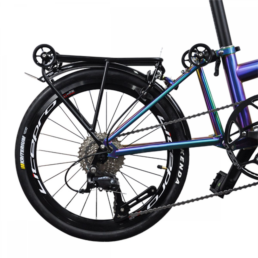 MEROCA 20Inch External 9 Speed Tri-fold Folding Bicycle Straight M Handlebar Steel Frame