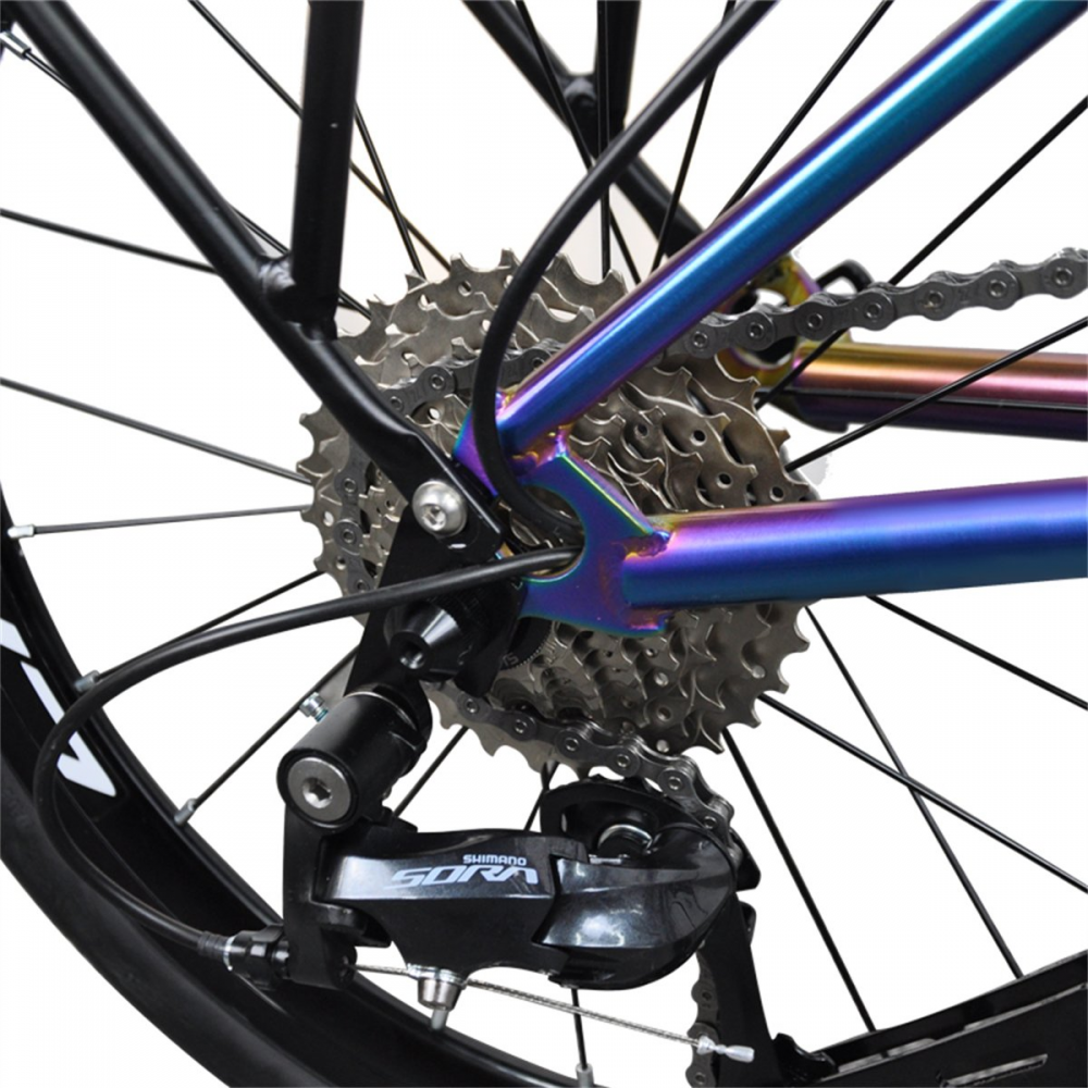MEROCA 20Inch External 9 Speed Tri-fold Folding Bicycle Straight M Handlebar Steel Frame