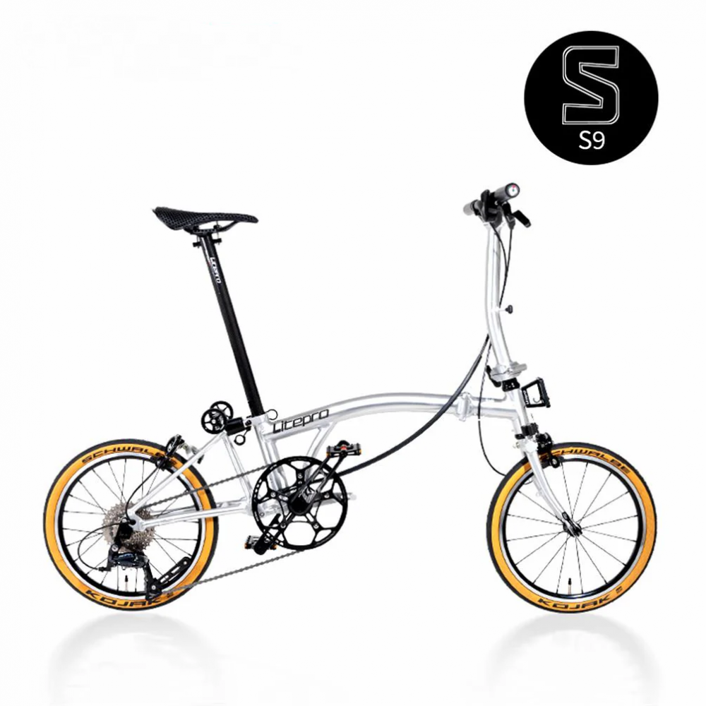 Litepro S9 16inch 9 Speed Tri-fold Folding Bike Aluminum Alloy Frame Silver