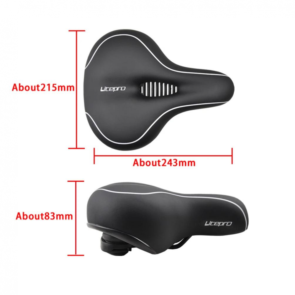 Meroca Shock Absorption Leather Saddle Folding Bicycle Waterproof Soft Large Area Cushion For MTB Road Bike