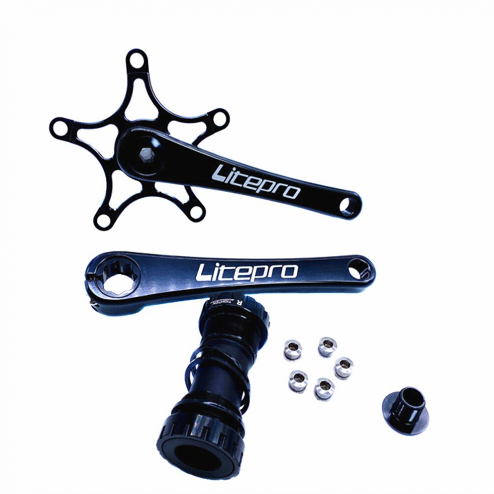 Meroca Litepro Folding Bike Integrated Hollow Crankset Aluminum Alloy 412 For Brompton Bicycle