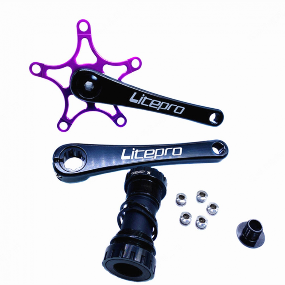 Meroca Litepro Folding Bike Integrated Hollow Crankset Aluminum Alloy 412 For Brompton Bicycle