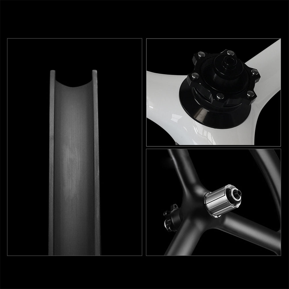 Blast Wave 20Inch 406 Carbon Fibre Disc Rim Brake Wheels For Birdy Bicycle 74x130mm 8-12 Speed Central Lock Wheelset