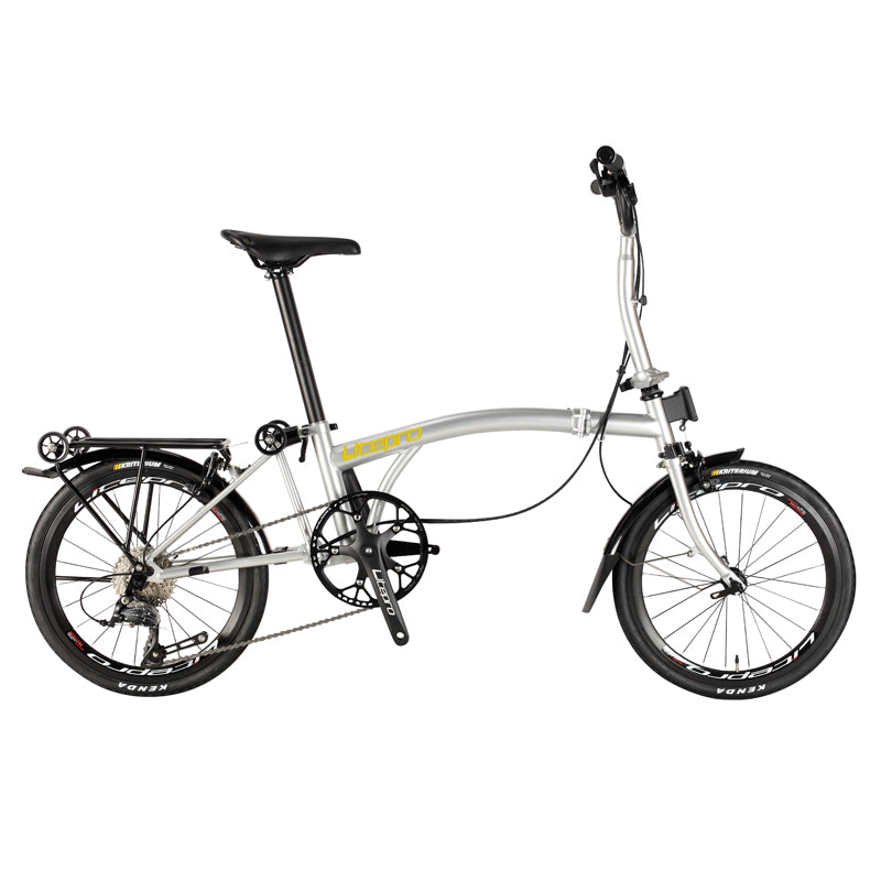 MEROCA 20Inch External 9 Speed Tri-fold Folding Bicycle Straight M Handlebar Steel Frame